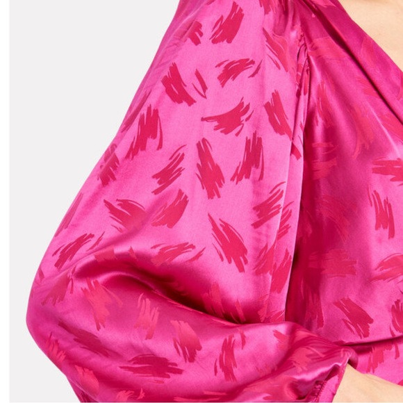 NWT Ronny Kobo Eugenia Jacquard Top Silk Blend Pink Size Small - Picture 15 of 16